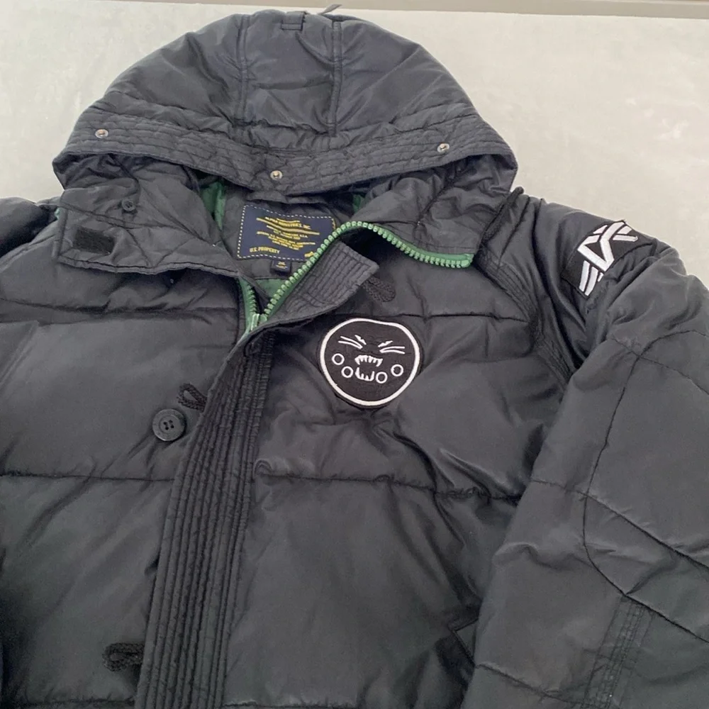 ALPHA INDUSTRIES Combat N-2B Down Parka Black/Forest Green size XXL - Picture 3 of 14